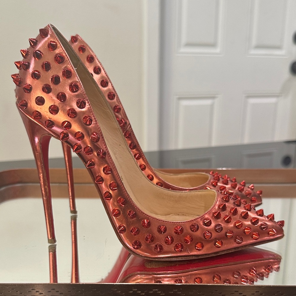 Christian Louboutin Spiked Red Heels - Picture 4 of 10